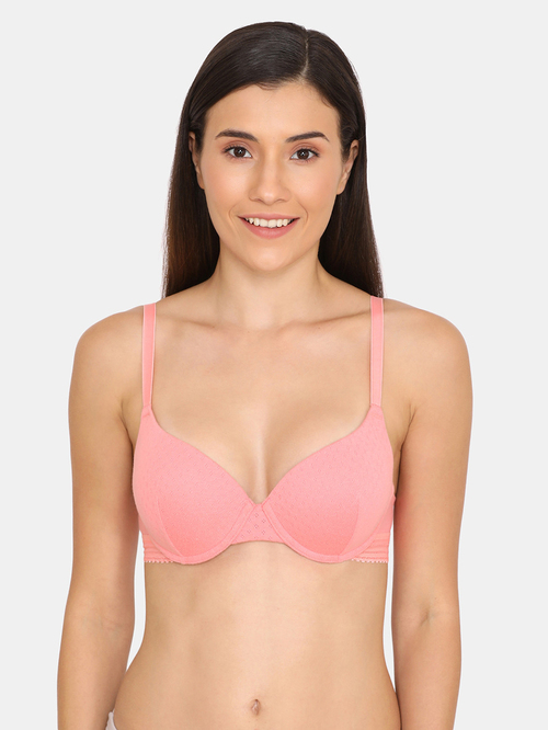 Zivame Pink Under Wired Padded Push Up Bra Price in India