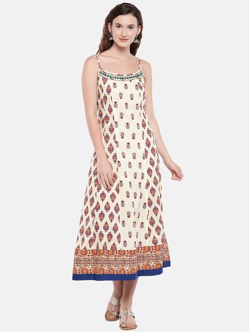 Globus Ecru Printed Dress Price in India