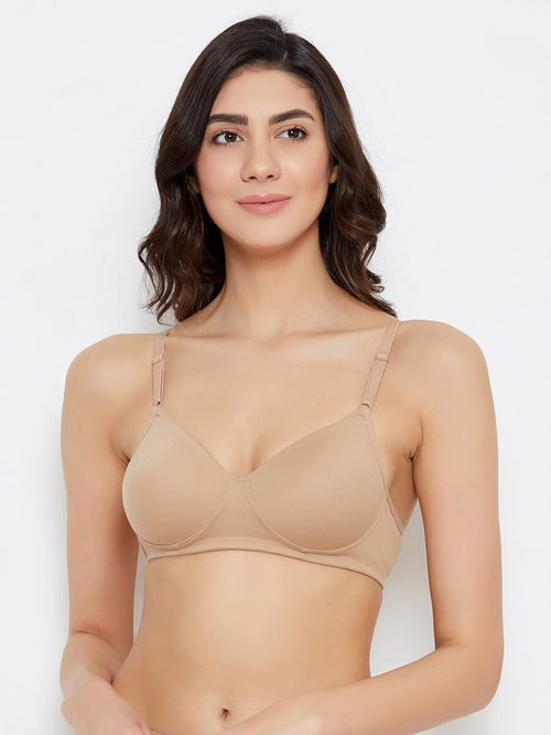 Clovia Beige Non Wired Padded T-Shirt Bra Price in India