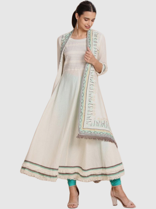 Long anarkali hotsell kurta with shrug