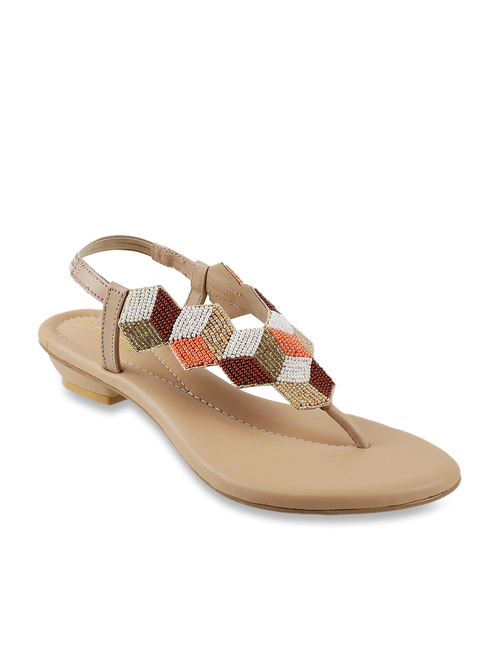 Metro Beige Sling Back Sandals Price in India