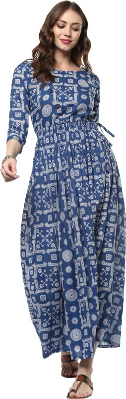 Women Maxi Blue Dress Price in India