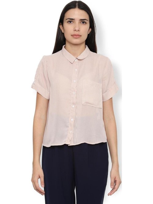 Van Heusen Beige Striped Shirt Price in India