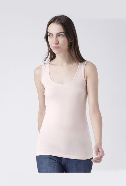 109 F Pink Round Neck Tank Top Price in India