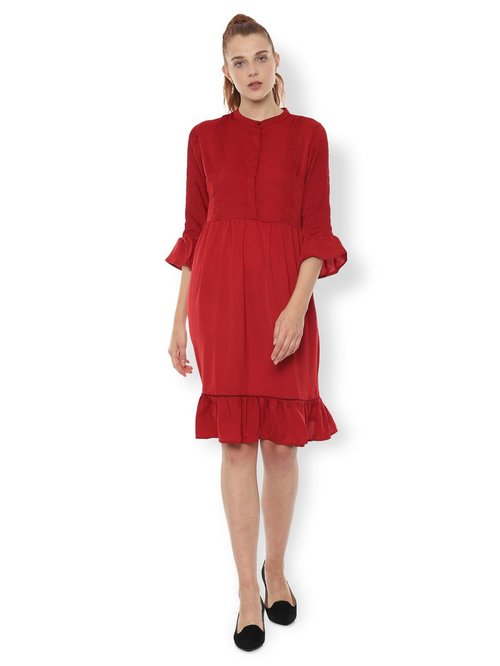 Van Heusen Red Regular Fit Dress Price in India