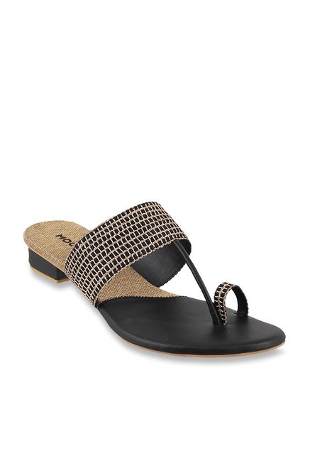 Mochi Black Toe Ring Sandals Price in India