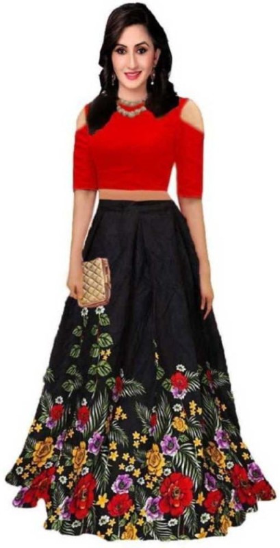 Printed Semi Stitched Lehenga & Crop Top Price in India