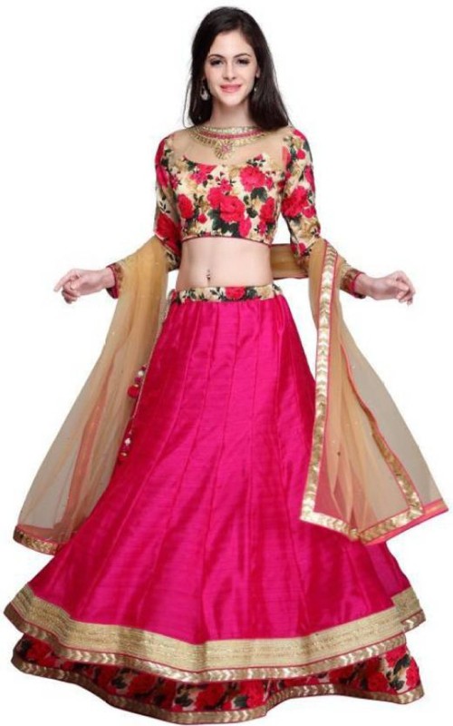 Solid Semi Stitched Lehenga Choli Price in India