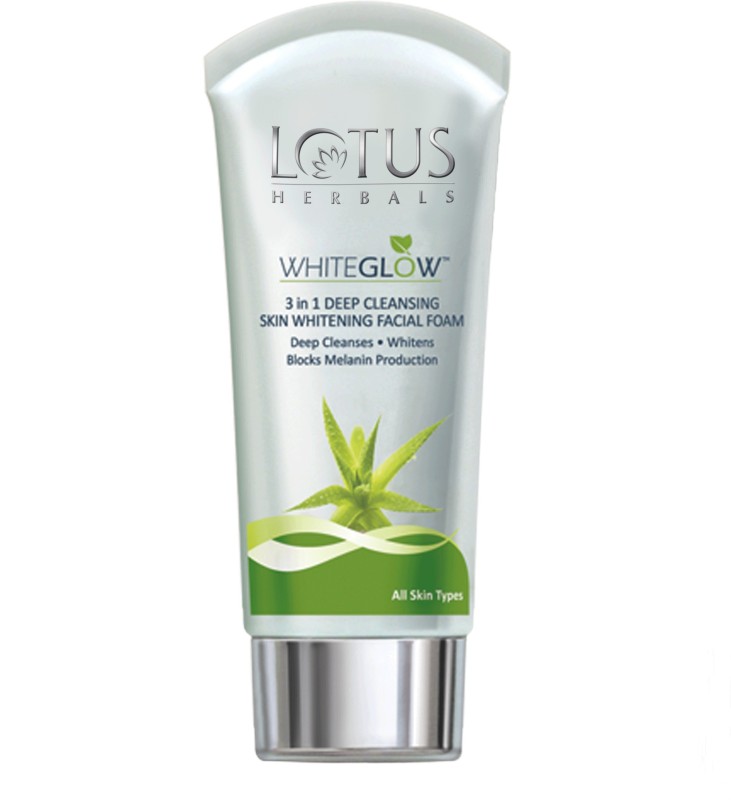 LOTUS HERBALS Herbals WHITEGLOW 3 in 1 Deep Cleansing Skin Whitening Facial Foam Face Wash Price in India