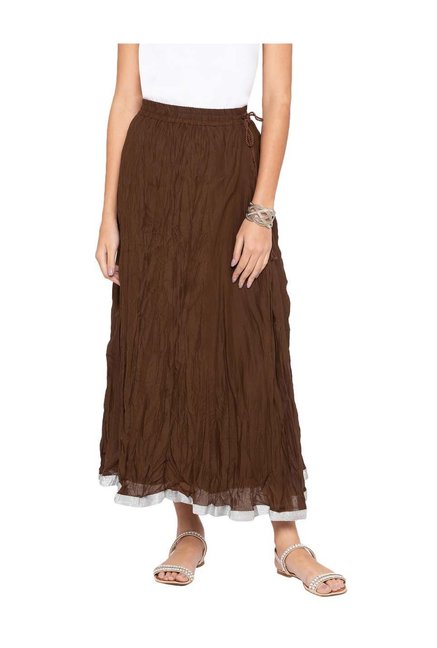 Globus Brown Cotton Circular Skirt Price in India