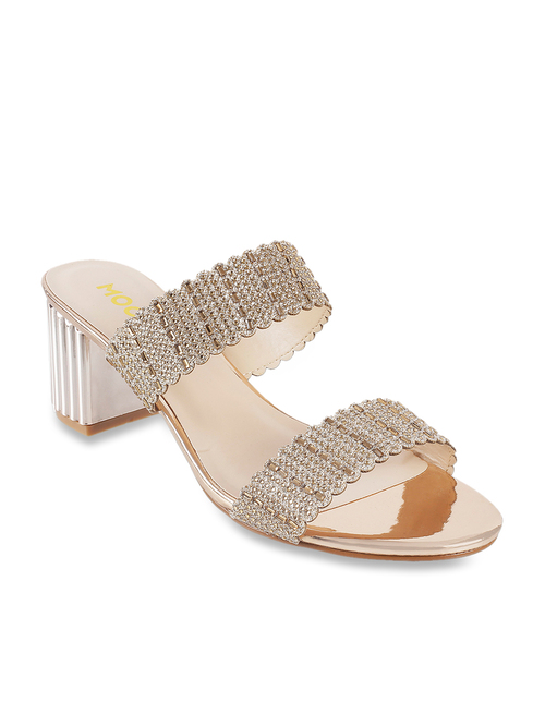 Mochi Rose Gold Ethnic Sandals Price in India