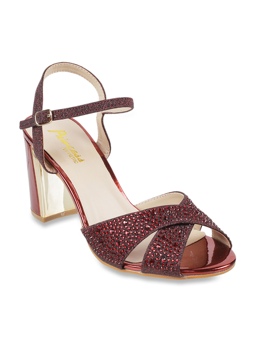 Princess by Metro Maroon Ankle Strap Sandals Price in India