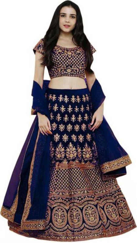 Embroidered Semi Stitched Lehenga Choli Price in India