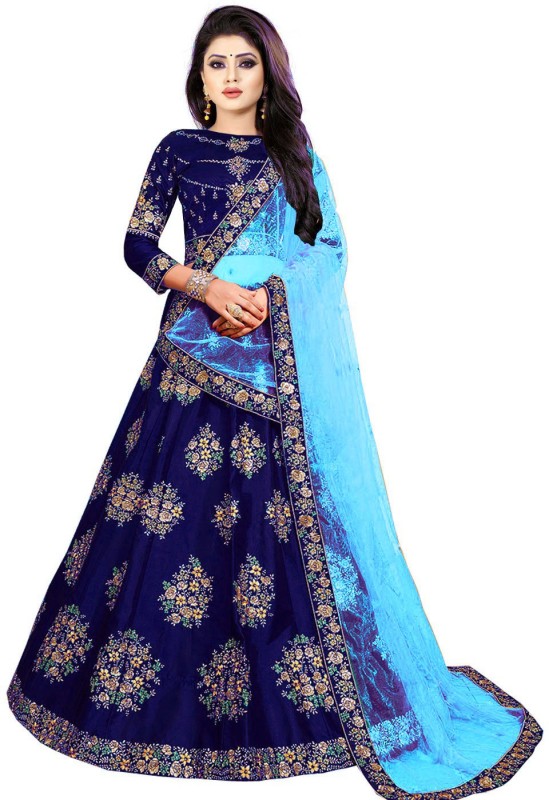 Embroidered Semi Stitched Lehenga Choli Price in India