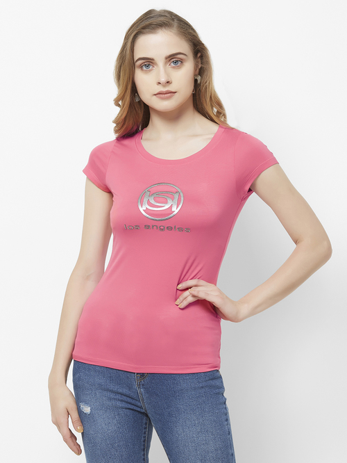 bebe Pink Printed Top Price in India