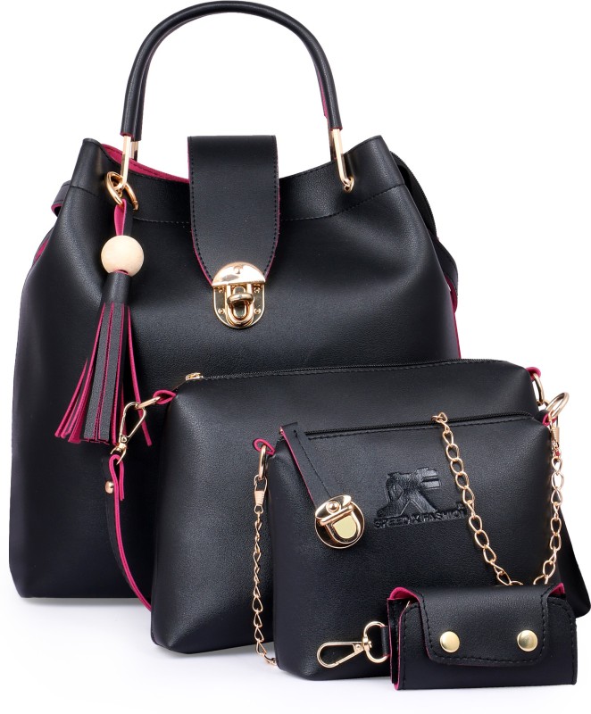 Women Black Hand-held Bag Price in India