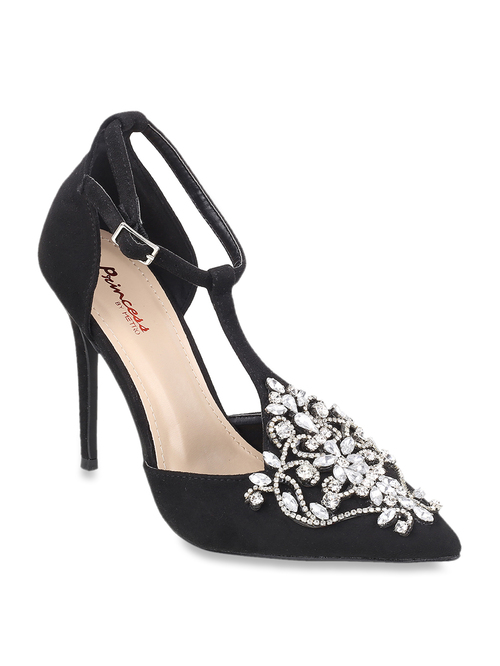 Princess by Metro Black Ankle Strap Stilettos Price in India