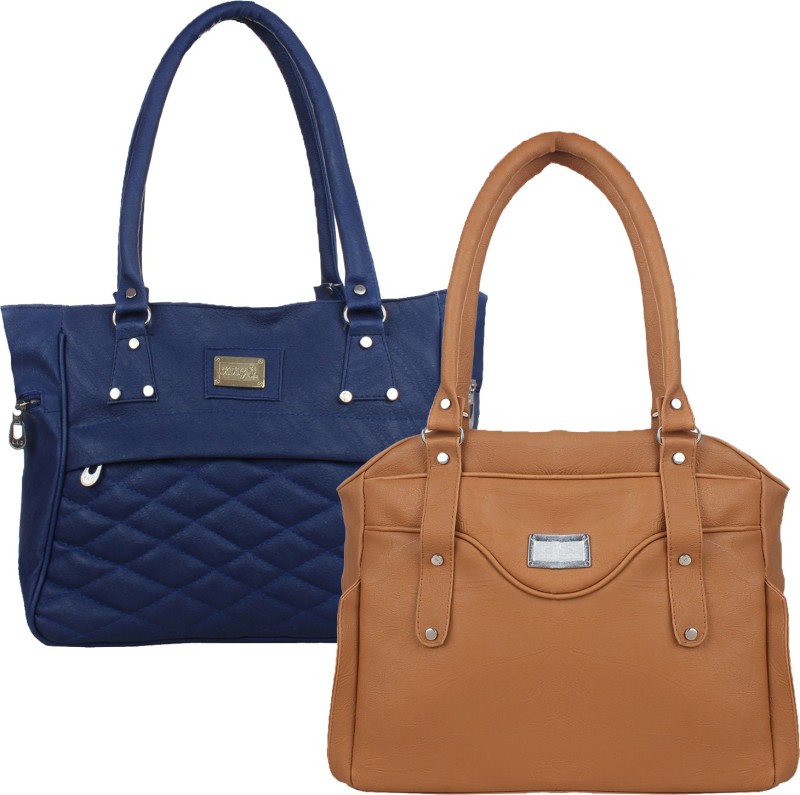 Women Blue, Brown Shoulder Bag Price in India