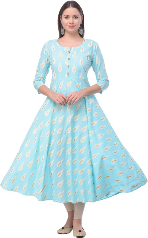 Women Printed Cambric A-line Kurta Price in India