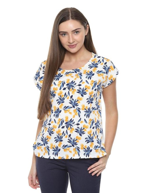 Solly by Allen Solly White Printed Top Price in India