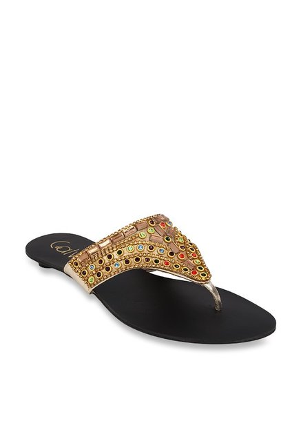 Catwalk Golden Thong Sandals Price in India