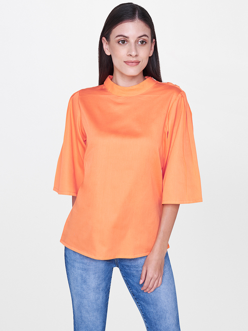 AND Orange Regular Fit Top Price in India