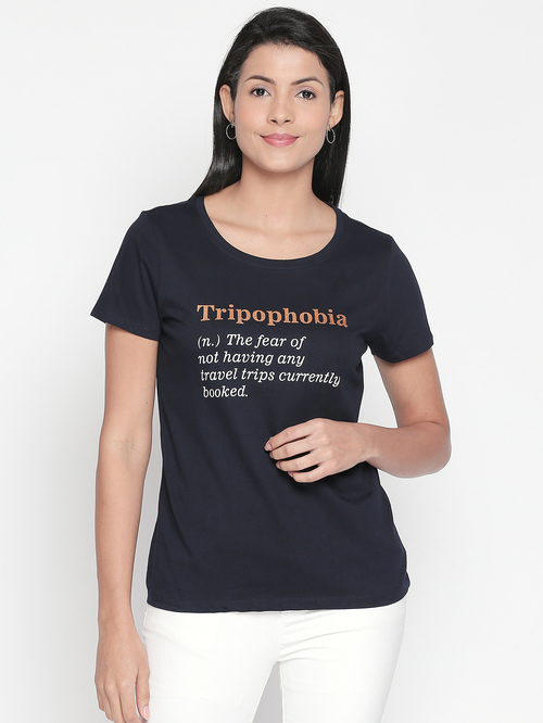 Honey by Pantaloons Navy Printed T 