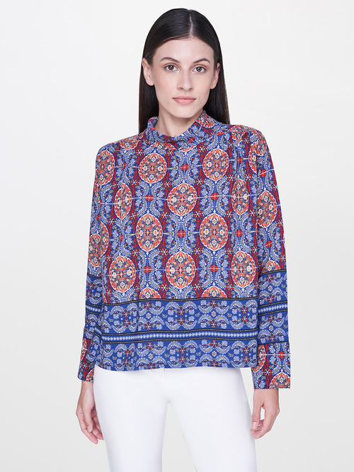 AND Navy Printed Top Price in India