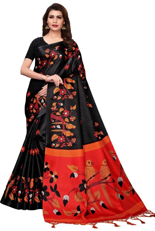 Printed Bhagalpuri Art Silk Saree Price in India