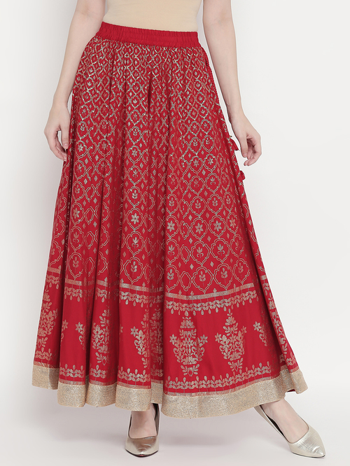 Akkriti by Pantaloons Red Printed Skirt Price in India