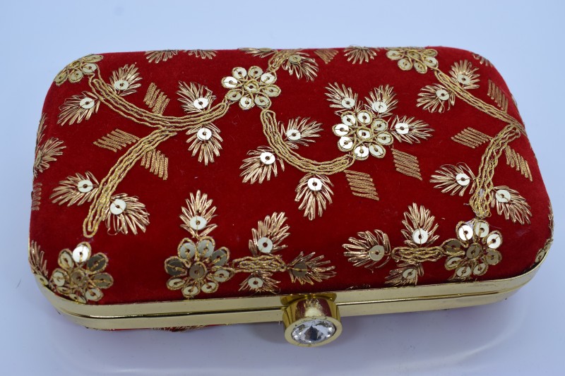 Party, Casual Red  Clutch Price in India