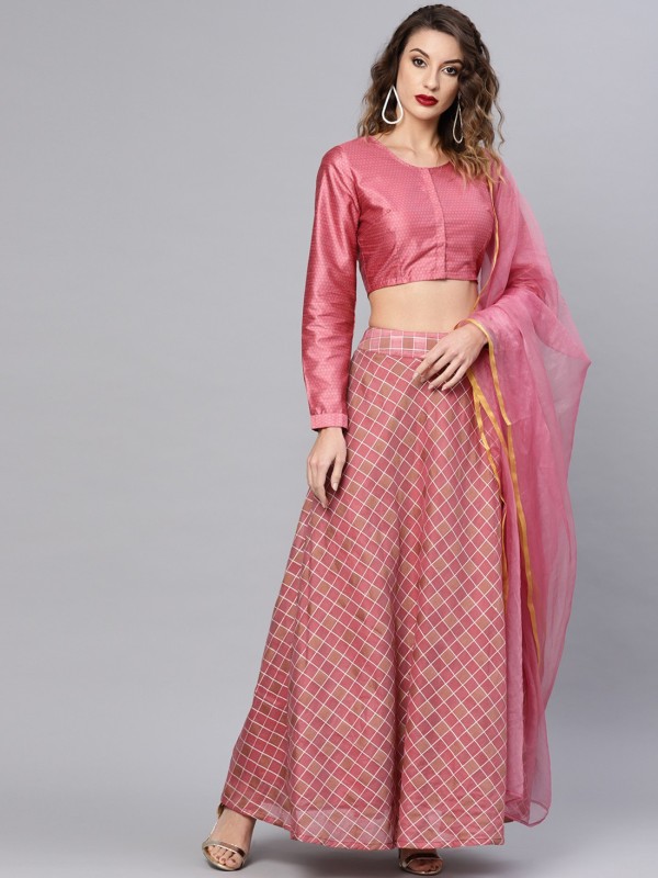 Self Design Stitched Lehenga Choli Price in India