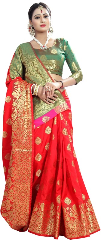 Self Design Banarasi Poly Silk Saree Price in India