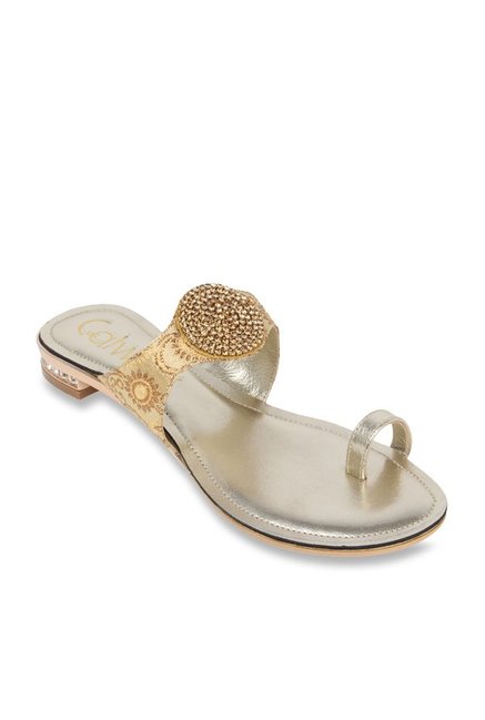 Catwalk Golden Toe Ring Sandals Price in India