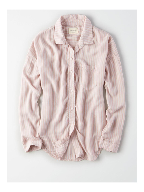 American Eagle Outfitters Peach Striped Shirt Price in India