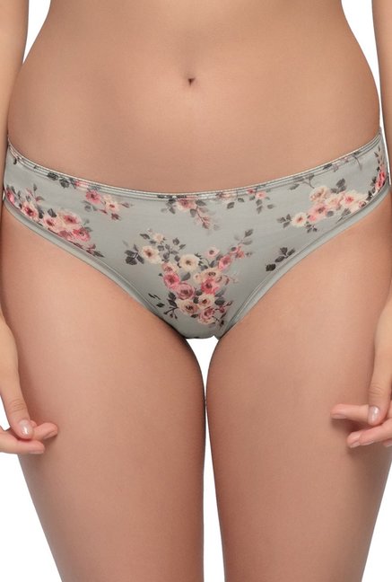 Enamor Grey Floral Print Panty Price in India