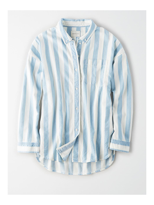 American Eagle Outfitters Blue Striped Shirt Price in India