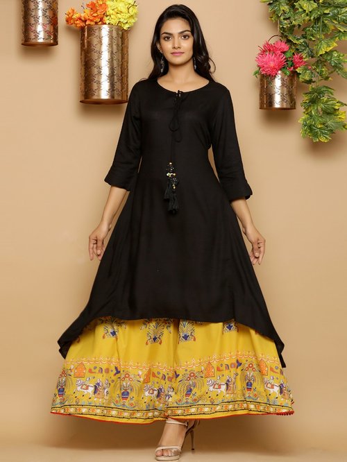 Juniper Black High Low Kurti Price in India