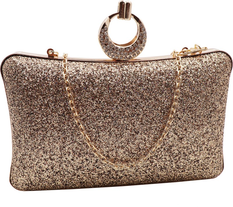 Party, Casual Gold  Clutch Price in India