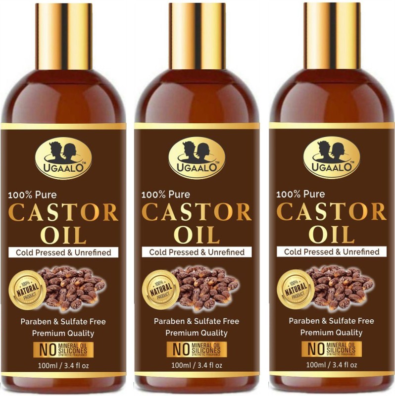 Ugaalo Premium Cold Pressed Castor Oil For Hair And Skin,Body-100ML-Packof-3-Bottle- Hair Oil Price in India