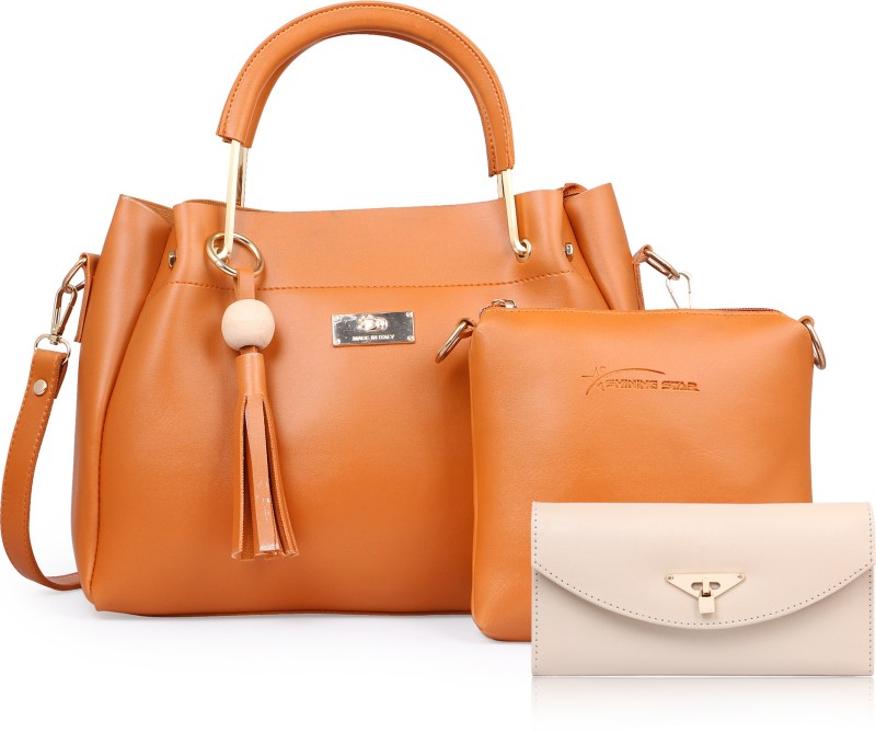 Women Tan Hand-held Bag Price in India