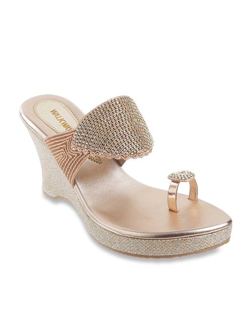 Walkway Rose Gold Toe Ring Wedges Price in India