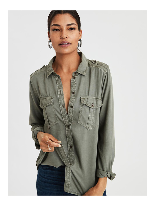 American Eagle Outfitters Olive Shirt Price in India