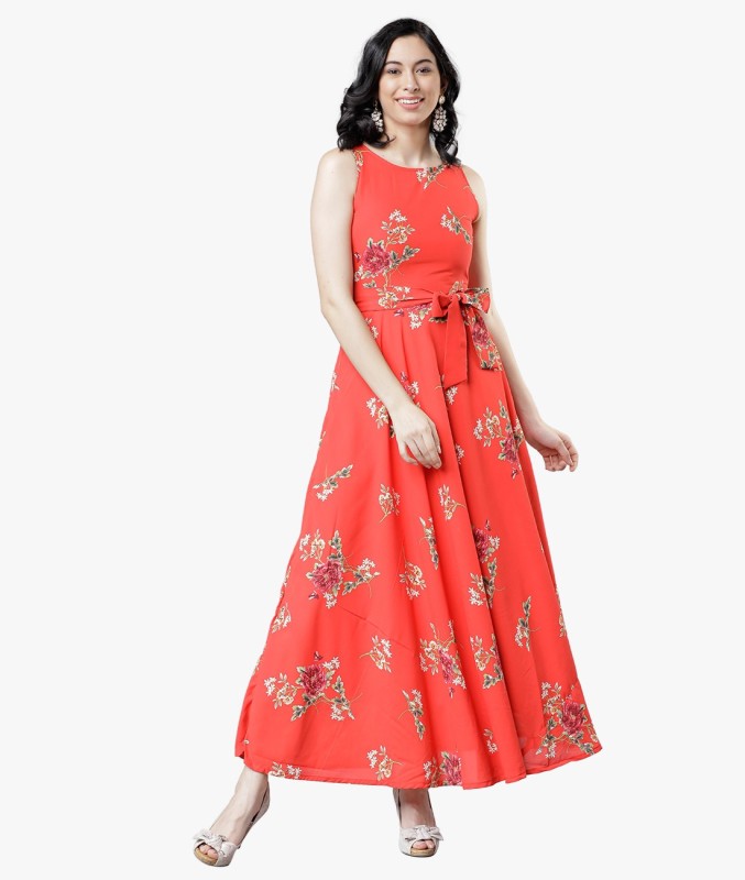 Women Maxi Red Dress Price in India