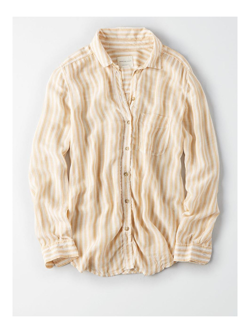 American Eagle Outfitters Yellow Striped Shirt Price in India