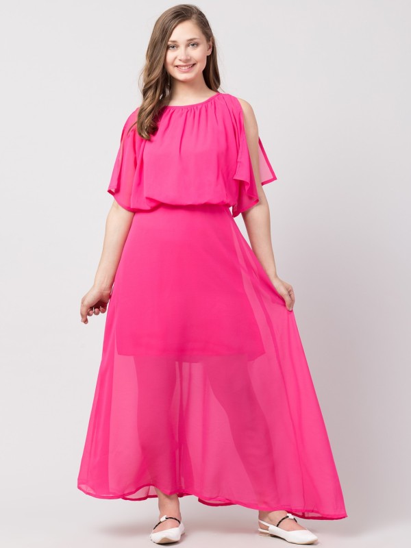 Women Maxi Pink Dress Price in India