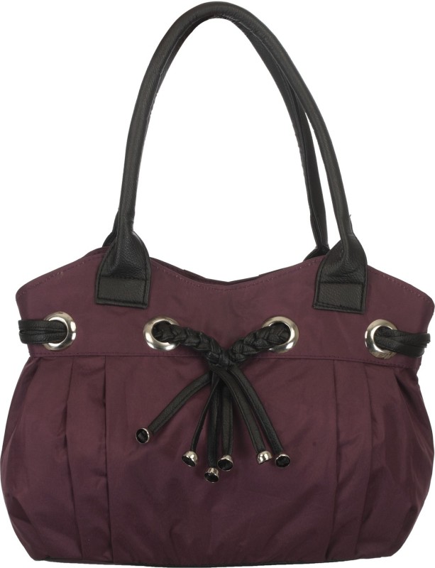 Women Purple, Black Hand-held Bag Price in India