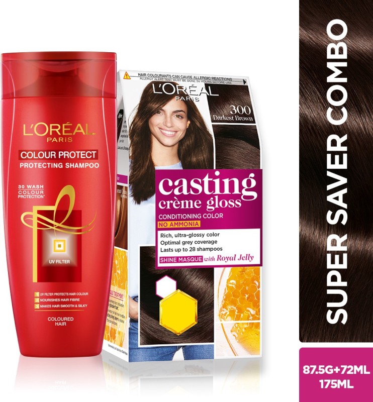 L'Oreal Paris Casting Creme Gloss (Darkest Brown 300) Hair Color and Shampoo Price in India