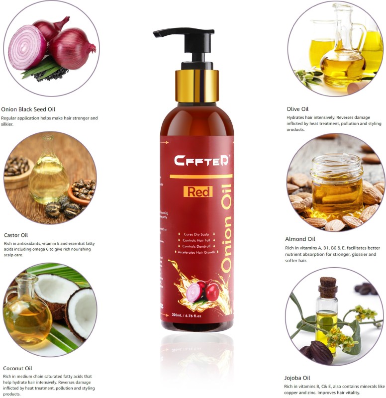 CFFTED Red Onion Oil 100% Natural Hair Oil Price in India