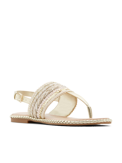 Aldo Abirawia Golden T-Strap Sandals Price in India